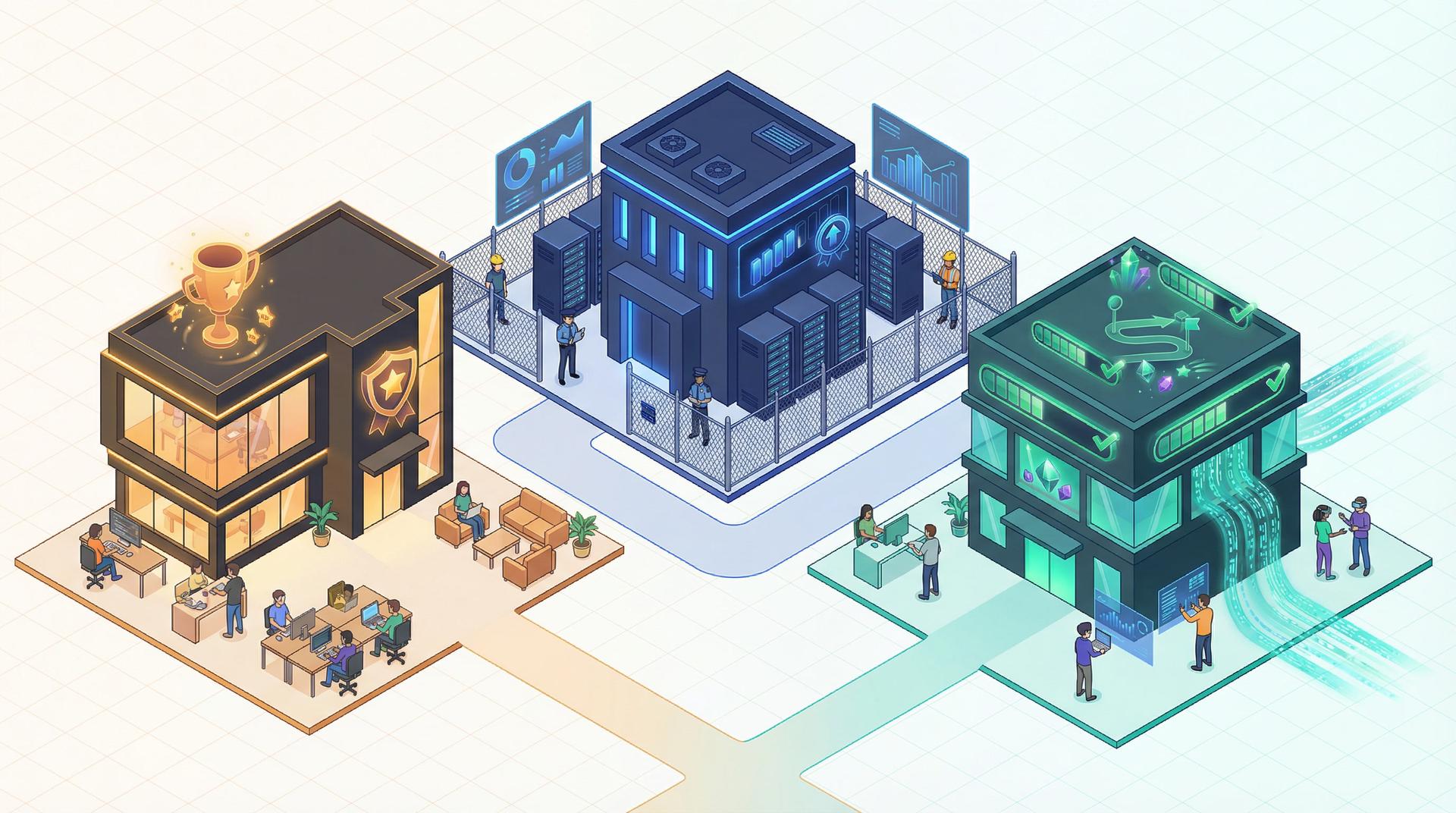 Overview of three gamification platforms -- Trophy, Mambo.IO, and EngageFabric -- showing their positioning and target audiences