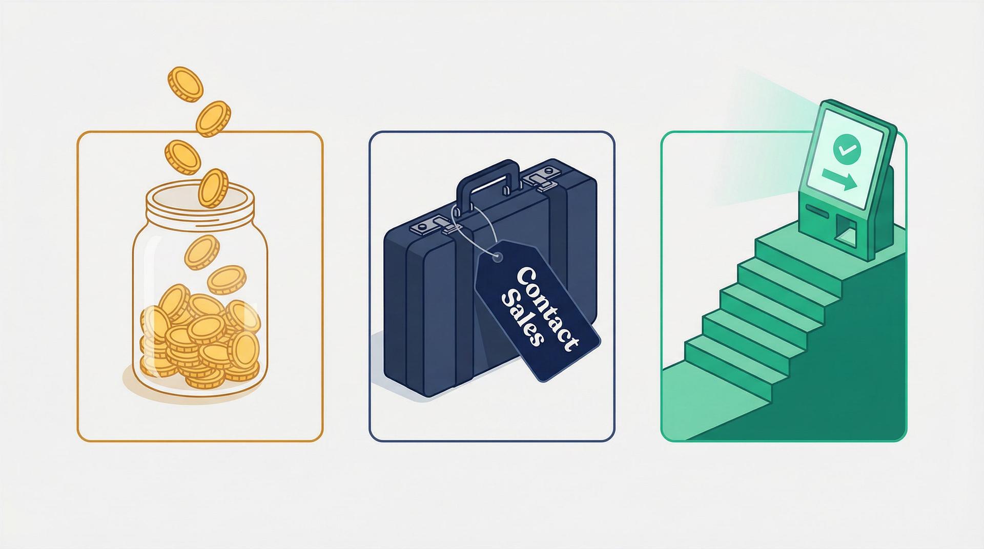 Side-by-side pricing comparison showing Trophy's MAU-based model, Mambo's enterprise pricing, and EngageFabric's tiered approach